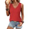 imageATHMILE Womens Tank Tops Summer Deep V Neck Loose Fit Flowy Sleeveless Shirt 2025Red
