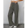 imageATHMILE Womens Wide Leg Sweatpants Baggy Sweat Pants with Pockets High Waisted Track Drawstring Fashion JoggersDark Grey