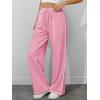 imageATHMILE Womens Wide Leg Sweatpants Baggy Sweat Pants with Pockets High Waisted Track Drawstring Fashion JoggersPink