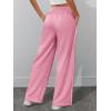 imageATHMILE Womens Wide Leg Sweatpants Baggy Sweat Pants with Pockets High Waisted Track Drawstring Fashion JoggersPink