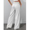 imageATHMILE Womens Wide Leg Sweatpants Baggy Sweat Pants with Pockets High Waisted Track Drawstring Fashion JoggersWhite