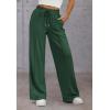 imageATHMILE Womens Wide Leg Sweatpants High Waisted Baggy Pants Fashion Teen Girl Drawstring Athletic JoggersDark Green