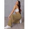 imageATHMILE Womens Wide Leg Sweatpants High Waisted Baggy Pants Fashion Teen Girl Drawstring Athletic JoggersDark Khaki