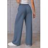 imageATHMILE Womens Wide Leg Sweatpants High Waisted Baggy Pants Fashion Teen Girl Drawstring Athletic JoggersGrey Blue