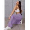imageATHMILE Womens Wide Leg Sweatpants High Waisted Baggy Pants Fashion Teen Girl Drawstring Athletic JoggersLight Purple