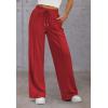 imageATHMILE Womens Wide Leg Sweatpants High Waisted Baggy Pants Fashion Teen Girl Drawstring Athletic JoggersRed