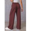 imageATHMILE Womens Wide Leg Sweatpants High Waisted Baggy Pants Fashion Teen Girl Drawstring Athletic JoggersWine Red
