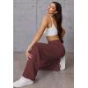 imageATHMILE Womens Wide Leg Sweatpants High Waisted Baggy Pants Fashion Teen Girl Drawstring Athletic JoggersWine Red
