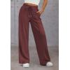 imageATHMILE Womens Wide Leg Sweatpants High Waisted Baggy Pants Fashion Teen Girl Drawstring Athletic JoggersWine Red