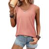 imageATHMILE Womens Loose Fit Casual Flowy Tank Tops Round Neck Trendy Sleeveless Summer Beach Clothes OutfitsCoral