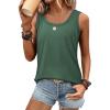 imageATHMILE Womens Loose Fit Casual Flowy Tank Tops Round Neck Trendy Sleeveless Summer Beach Clothes OutfitsDark Green