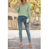 imageATHMILE Long Sleeve T Shirts for Women Lace V Neck Casual Cute Tops Loose Fit Fall Winter Basic ClothingLight Green