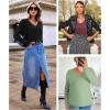 imageATHMILE Long Sleeve T Shirts for Women Lace V Neck Casual Cute Tops Loose Fit Fall Winter Basic ClothingWine Red
