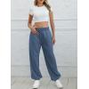 imageATHMILE Sweatpants Women Baggy Lounge Pants Workout Gym Active High Waisted Comfy Joggers for WomenGray Blue