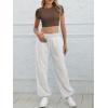 imageATHMILE Sweatpants Women Baggy Lounge Pants Workout Gym Active High Waisted Comfy Joggers for WomenWhite