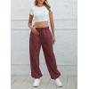 imageATHMILE Sweatpants Women Baggy Lounge Pants Workout Gym Active High Waisted Comfy Joggers for WomenWine Red