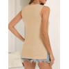imageATHMILE Tank Top for Women Summer Sleeveless Tops Casual Crewneck Side Split Tank Top Beach Vacation Outfits 2025Apricot