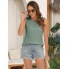 imageATHMILE Tank Top for Women Summer Sleeveless Tops Casual Crewneck Side Split Tank Top Beach Vacation Outfits 2025Green