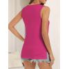 imageATHMILE Tank Top for Women Summer Sleeveless Tops Casual Crewneck Side Split Tank Top Beach Vacation Outfits 2025Rose Red