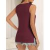 imageATHMILE Tank Top for Women Summer Sleeveless Tops Casual Crewneck Side Split Tank Top Beach Vacation Outfits 2025Wine Red