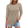 imageATHMILE Womens 34 Sleeve TShirts Summer Tops Fall Fashion Blouses Beach Vacation Clothes Spring Tunic 2025 TrendyApricot