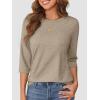 imageATHMILE Womens 34 Sleeve TShirts Summer Tops Fall Fashion Blouses Beach Vacation Clothes Spring Tunic 2025 TrendyApricot