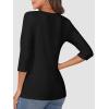 imageATHMILE Womens 34 Sleeve TShirts Summer Tops Fall Fashion Blouses Beach Vacation Clothes Spring Tunic 2025 TrendyBlack