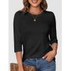 imageATHMILE Womens 34 Sleeve TShirts Summer Tops Fall Fashion Blouses Beach Vacation Clothes Spring Tunic 2025 TrendyBlack