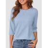 imageATHMILE Womens 34 Sleeve TShirts Summer Tops Fall Fashion Blouses Beach Vacation Clothes Spring Tunic 2025 TrendyBlue