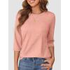 imageATHMILE Womens 34 Sleeve TShirts Summer Tops Fall Fashion Blouses Beach Vacation Clothes Spring Tunic 2025 TrendyCoral