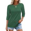 imageATHMILE Womens 34 Sleeve TShirts Summer Tops Fall Fashion Blouses Beach Vacation Clothes Spring Tunic 2025 TrendyGreen