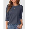 imageATHMILE Womens 34 Sleeve TShirts Summer Tops Fall Fashion Blouses Beach Vacation Clothes Spring Tunic 2025 TrendyNavy
