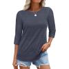 imageATHMILE Womens 34 Sleeve TShirts Summer Tops Fall Fashion Blouses Beach Vacation Clothes Spring Tunic 2025 TrendyNavy