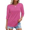 imageATHMILE Womens 34 Sleeve TShirts Summer Tops Fall Fashion Blouses Beach Vacation Clothes Spring Tunic 2025 TrendyRose