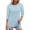 imageATHMILE Womens 34 Sleeve TShirts Summer Tops Fall Fashion Blouses Beach Vacation Clothes Spring Tunic 2025 TrendySky Blue