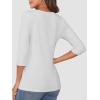 imageATHMILE Womens 34 Sleeve TShirts Summer Tops Fall Fashion Blouses Beach Vacation Clothes Spring Tunic 2025 TrendyWhite