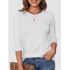imageATHMILE Womens 34 Sleeve TShirts Summer Tops Fall Fashion Blouses Beach Vacation Clothes Spring Tunic 2025 TrendyWhite