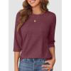 imageATHMILE Womens 34 Sleeve TShirts Summer Tops Fall Fashion Blouses Beach Vacation Clothes Spring Tunic 2025 TrendyWine Red