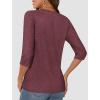 imageATHMILE Womens 34 Sleeve TShirts Summer Tops Fall Fashion Blouses Beach Vacation Clothes Spring Tunic 2025 TrendyWine Red
