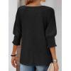 imageATHMILE Womens Blouses 34 Length Sleeve Womens Tops Batwing Sleeve Shirts for Women Trendy Dressy Casual Business Tees 2025Black