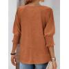 imageATHMILE Womens Blouses 34 Length Sleeve Womens Tops Batwing Sleeve Shirts for Women Trendy Dressy Casual Business Tees 2025Coffee