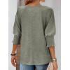 imageATHMILE Womens Blouses 34 Length Sleeve Womens Tops Batwing Sleeve Shirts for Women Trendy Dressy Casual Business Tees 2025Grey