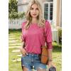 imageATHMILE Womens Blouses 34 Length Sleeve Womens Tops Batwing Sleeve Shirts for Women Trendy Dressy Casual Business Tees 2025Rosered