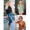 imageATHMILE Womens Blouses 34 Length Sleeve Womens Tops Batwing Sleeve Shirts for Women Trendy Dressy Casual Business Tees 2025Simplytaupe