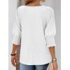 imageATHMILE Womens Blouses 34 Length Sleeve Womens Tops Batwing Sleeve Shirts for Women Trendy Dressy Casual Business Tees 2025White