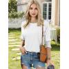 imageATHMILE Womens Blouses 34 Length Sleeve Womens Tops Batwing Sleeve Shirts for Women Trendy Dressy Casual Business Tees 2025White