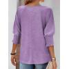 imageATHMILE Womens Blouses 34 Length Sleeve Womens Tops Batwing Sleeve Shirts for Women Trendy Dressy Casual Business Tees 2025Wisteria