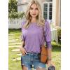 imageATHMILE Womens Blouses 34 Length Sleeve Womens Tops Batwing Sleeve Shirts for Women Trendy Dressy Casual Business Tees 2025Wisteria