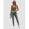 imageATHMILE Womens Fall Deep V Neck Long Sleeve Shirts Modal Slim Fit Basic Tee Tops 2025Acoffee
