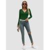 imageATHMILE Womens Fall Deep V Neck Long Sleeve Shirts Modal Slim Fit Basic Tee Tops 2025Adark Green